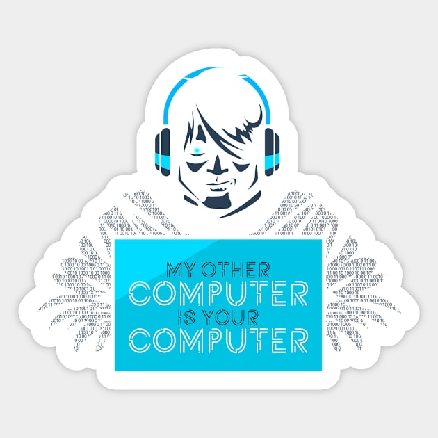 Hacker Other Computer Blue Headphones Hacking Sticker by Mellowdellow